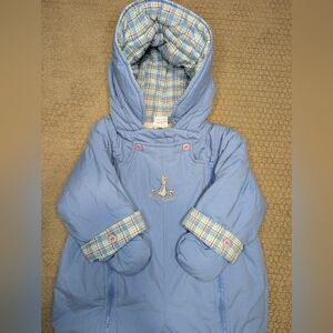 50% OFF 🔥Blue Peter Rabbit Kids Suit with Plaid Lining And Removable Mittens